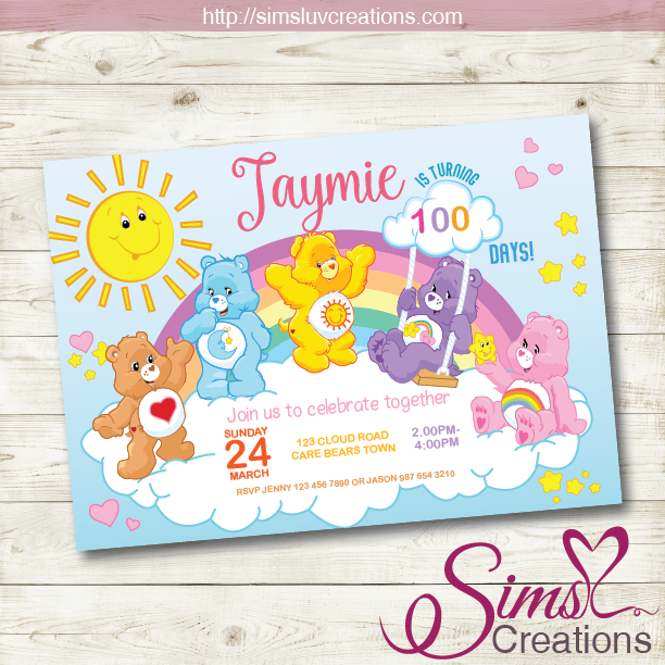 Care Bear Invitation Template Free