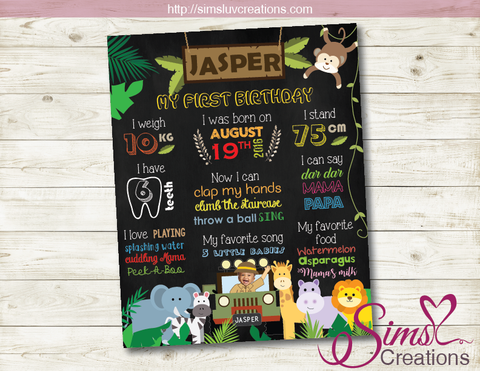 Download Banners Signs Paper Party Supplies Customised Printable Milestone Poster Birthday Poster Woodland Animals Baby Girl Baby First Birthday Milestone Board