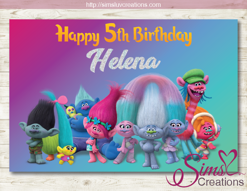 TROLLS PRINTABLE BACKDROP BANNER | BIRTHDAY BACKDROP – Sims Luv Creations