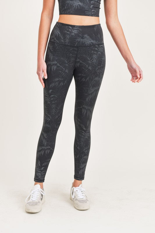 Crackle Glaze Foil High Waist Leggings