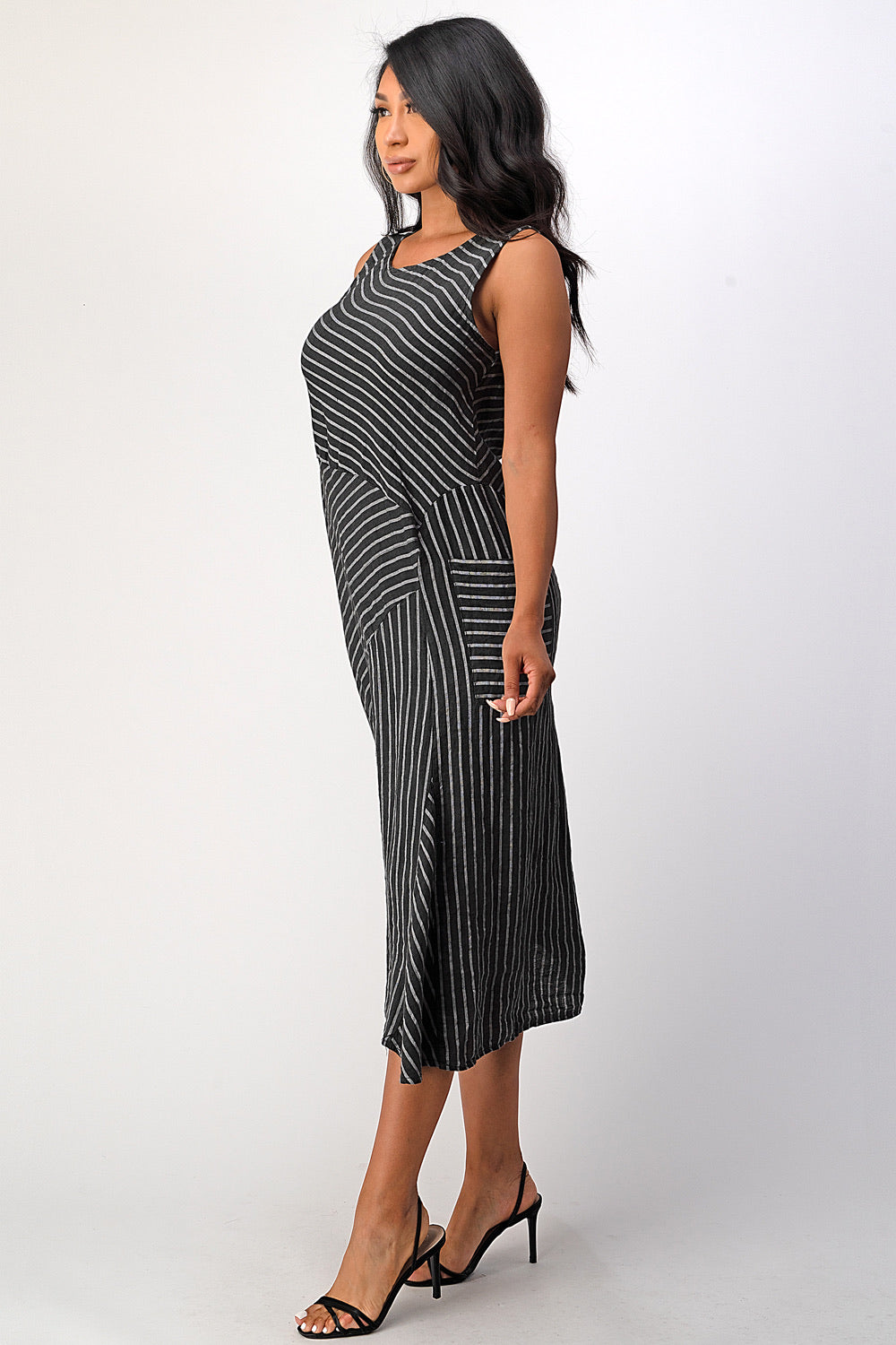 modaspia Fiji Linen Dress - French Stripe