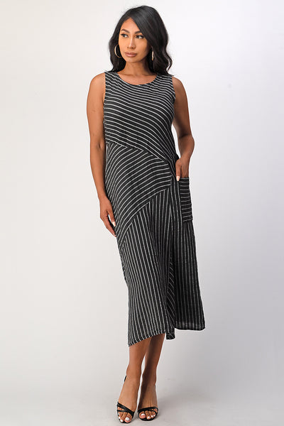 Italian Striped Linen Dress – Raw Moda