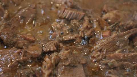 Letf over beef brisket with Spanish influences