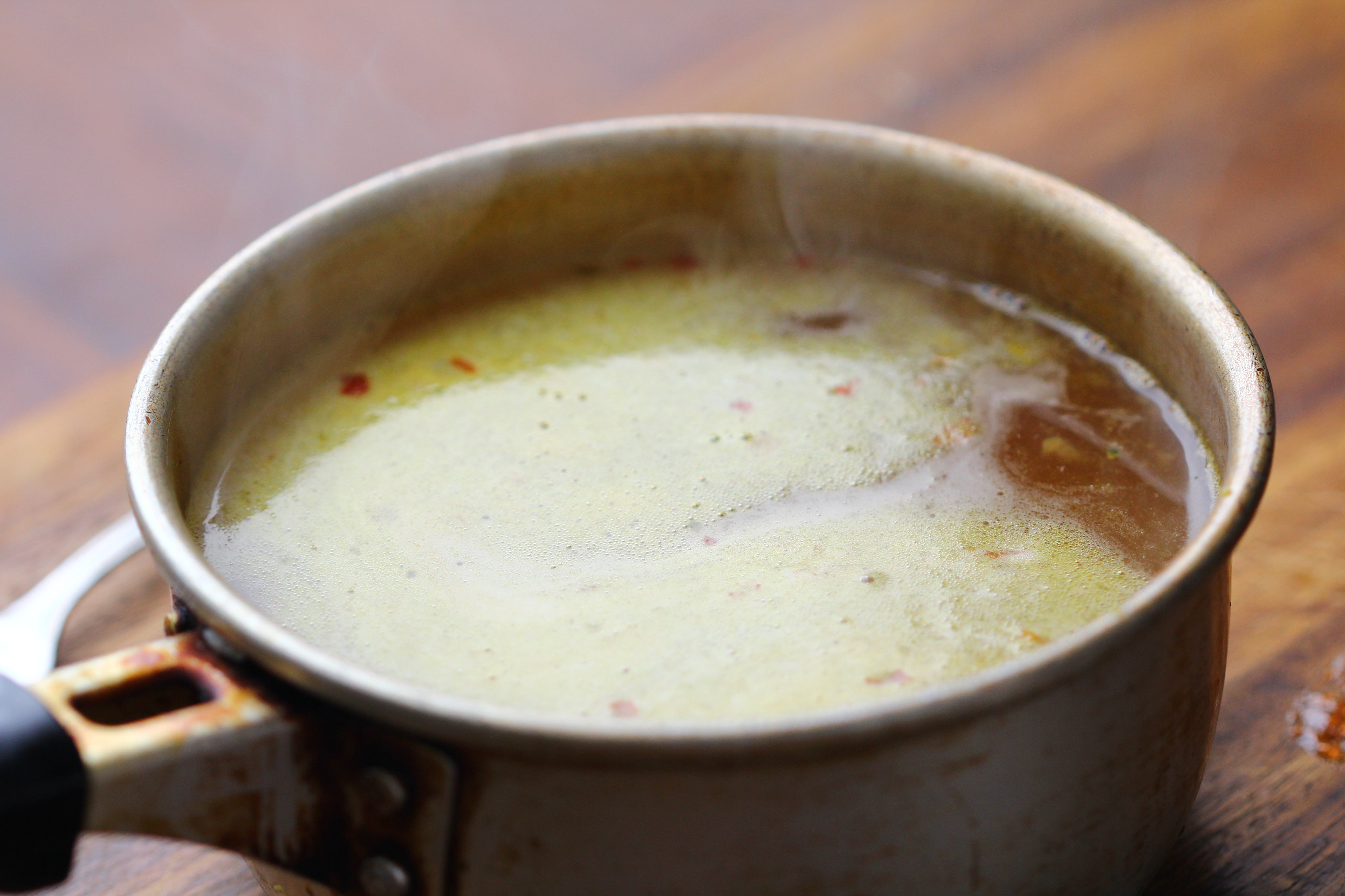 fragrant vegetable, spice and chicken stock