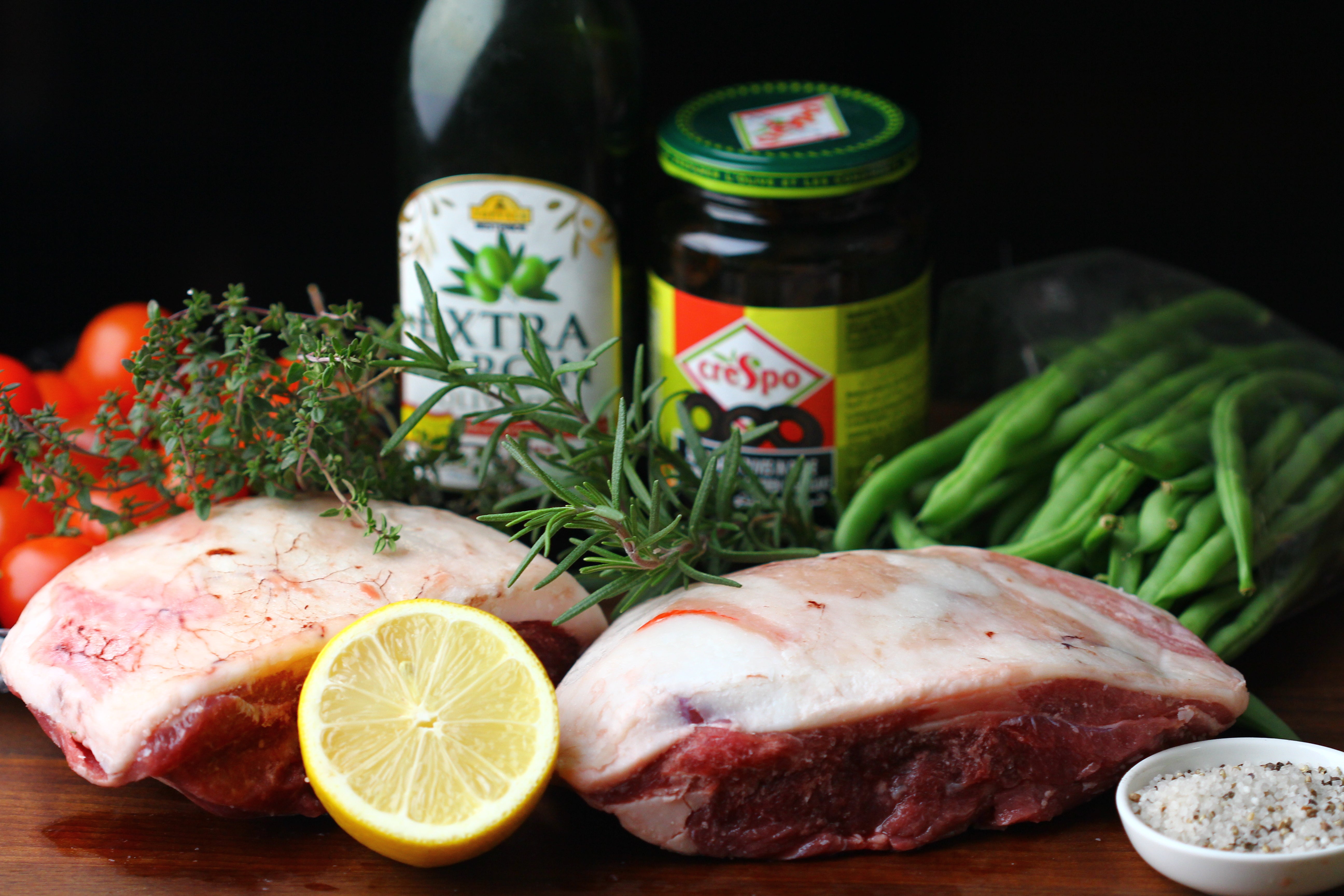 Ingredients fo provencale lamb rump roast