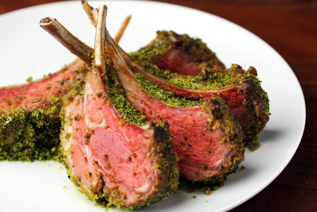 Lamb Rack with Basil Crust