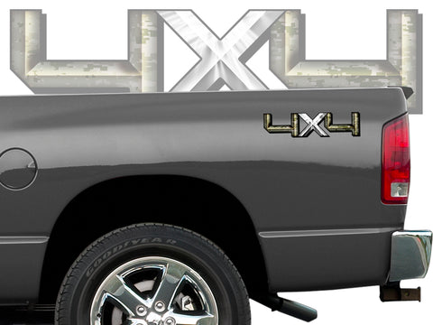 4x4 Hard Edge Camouflage vinyl truck decals