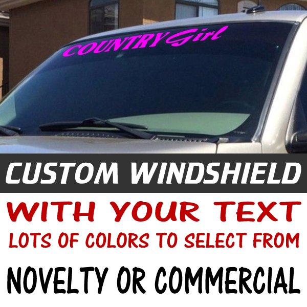Custom Text Windshield Decal