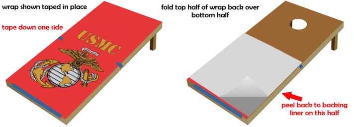 How to install cornhole board wraps