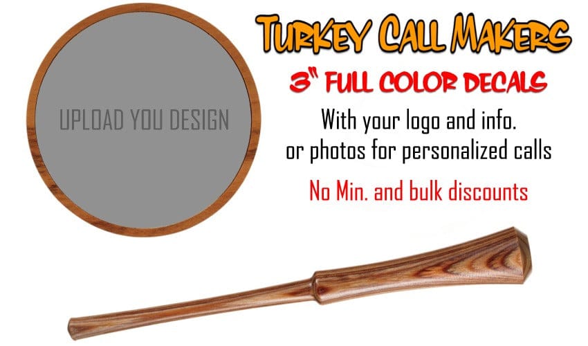 custom 3 inch turkey call vinyl decals