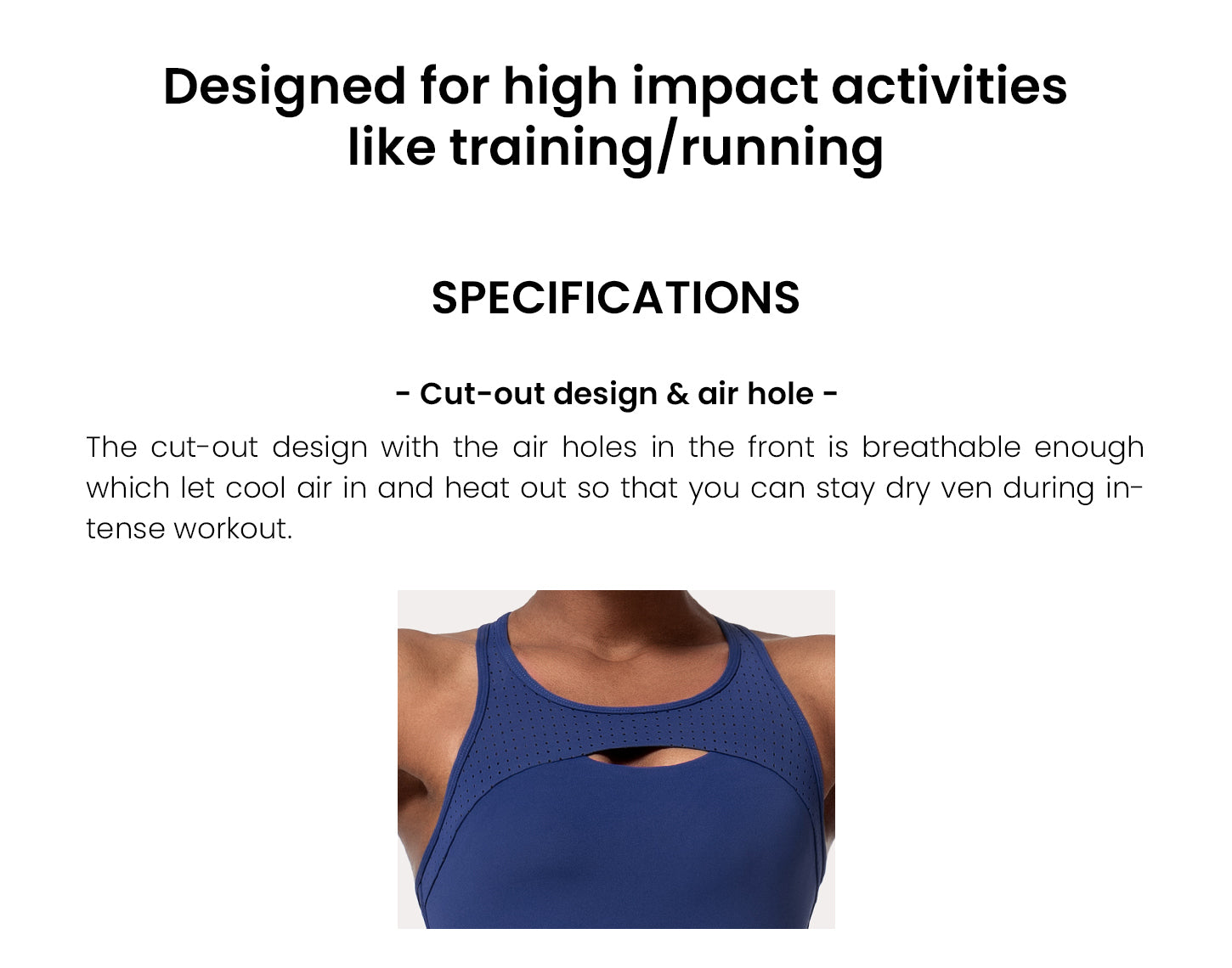 Enfold Hollow out Padded Running Bra  Women's High Support Sports Bra –  Yvette