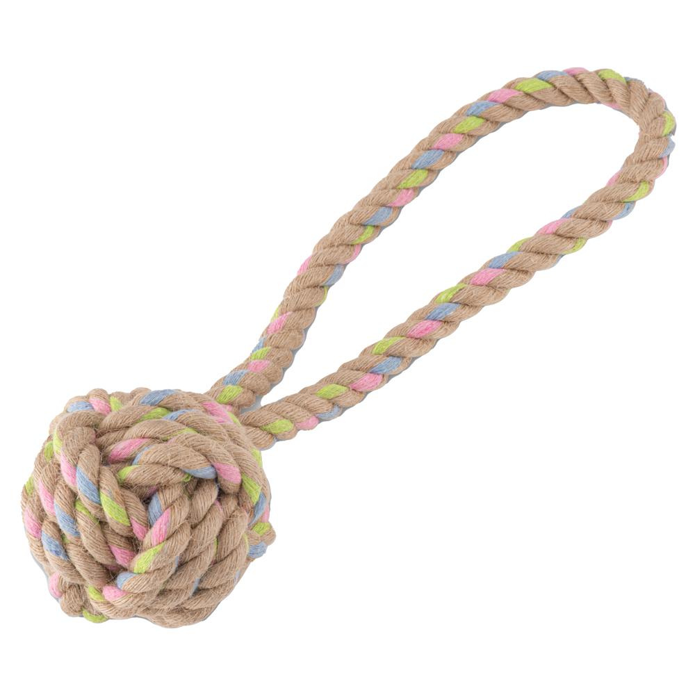 Natural Hemp Rope Ball With Loop Toy - This Dogs Life product image