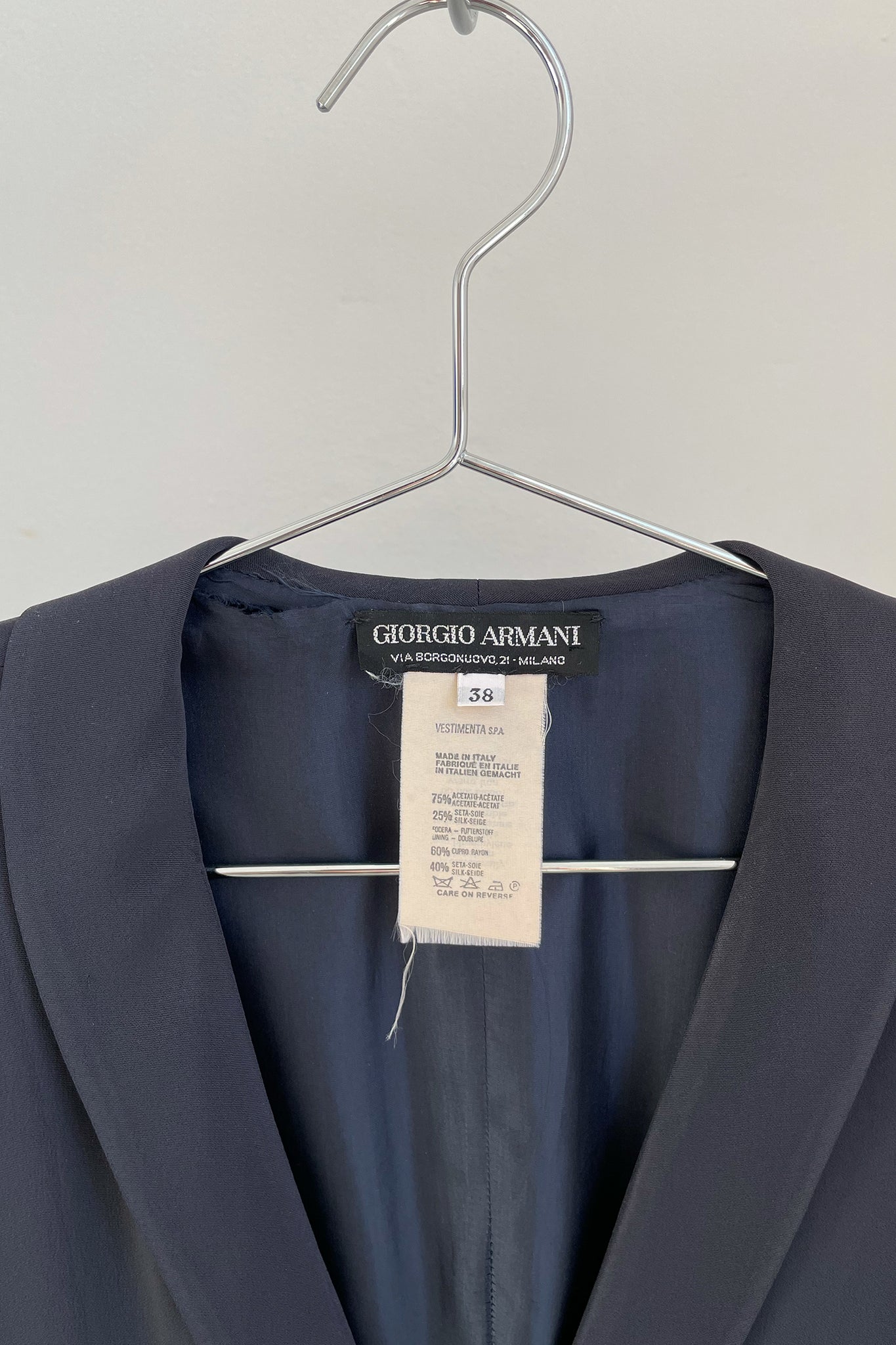 Giorgio Armani Navy Dress - 8 – Shop Waves Vintage