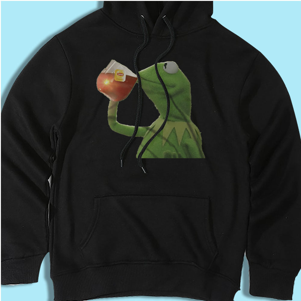 Kermit The Frog Sipping Tea Drink Mens Hoodie