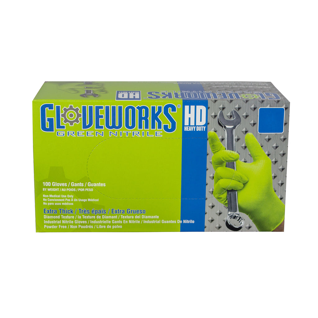 Gloveworks HD Green Nitrile Gloves-Box of 100 Gloves – The Glove Shoppe ...