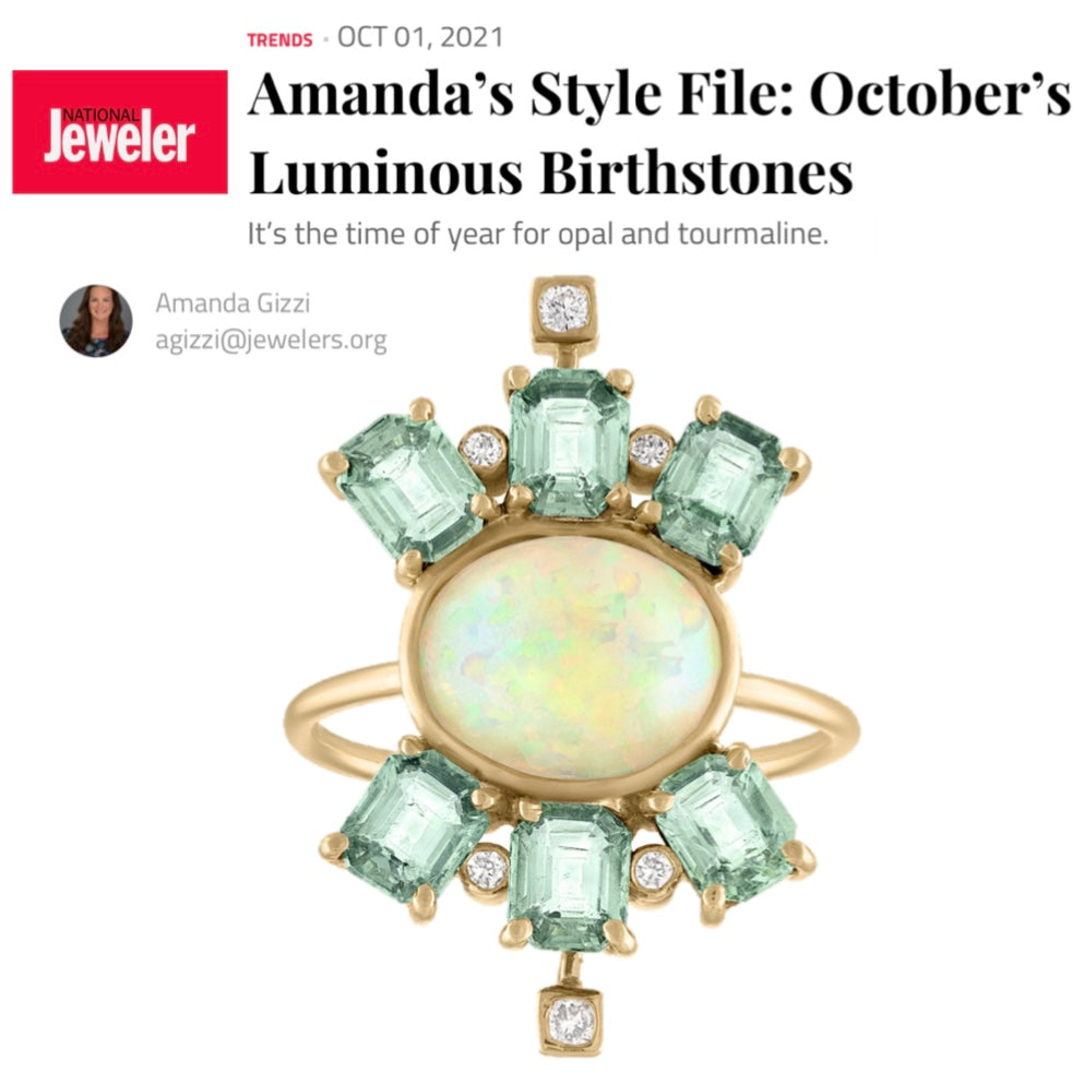 LORIANN Jewelry featured In National Jeweler Magazine October Birthstones