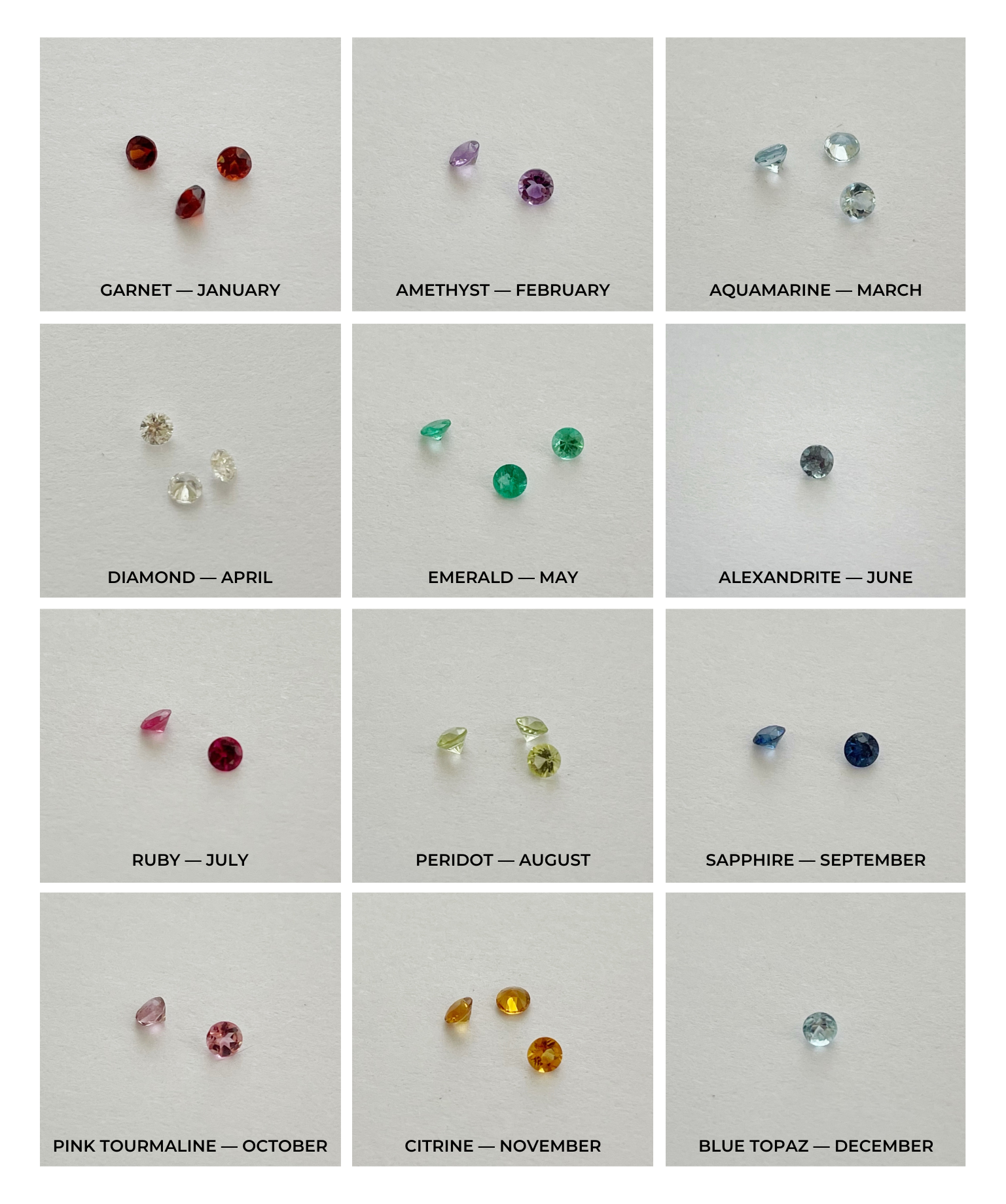 Gemstones for Each Birth Month