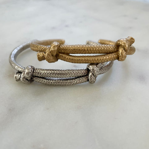 The MIMOSA Handcrafted Slide-Knot Friendship Bracelet, Named Corrie, In Bronze and Sterling Silver