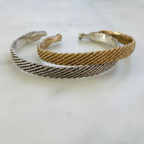 The MIMOSA Handcrafted String Weave Friendship Bracelet, Named Michelle, In Bronze and Sterling Silver