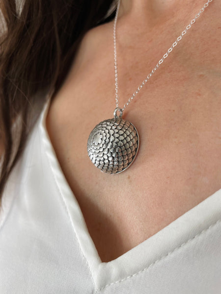 MIMOSA Handcrafted LASM Planetarium Necklace in Sterling Silver