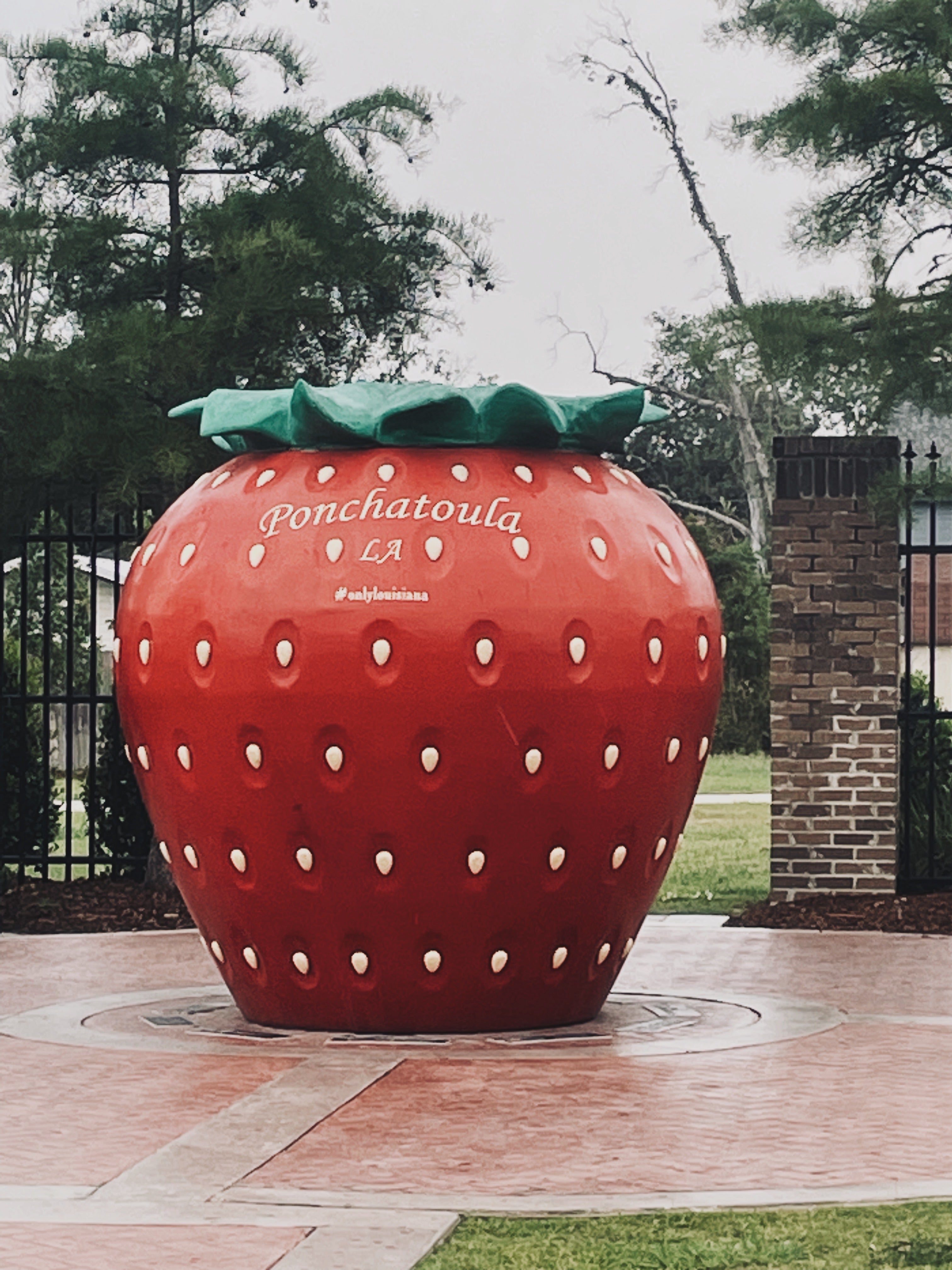 Strawberry Sculpture in Ponchatoula, Louisiana
