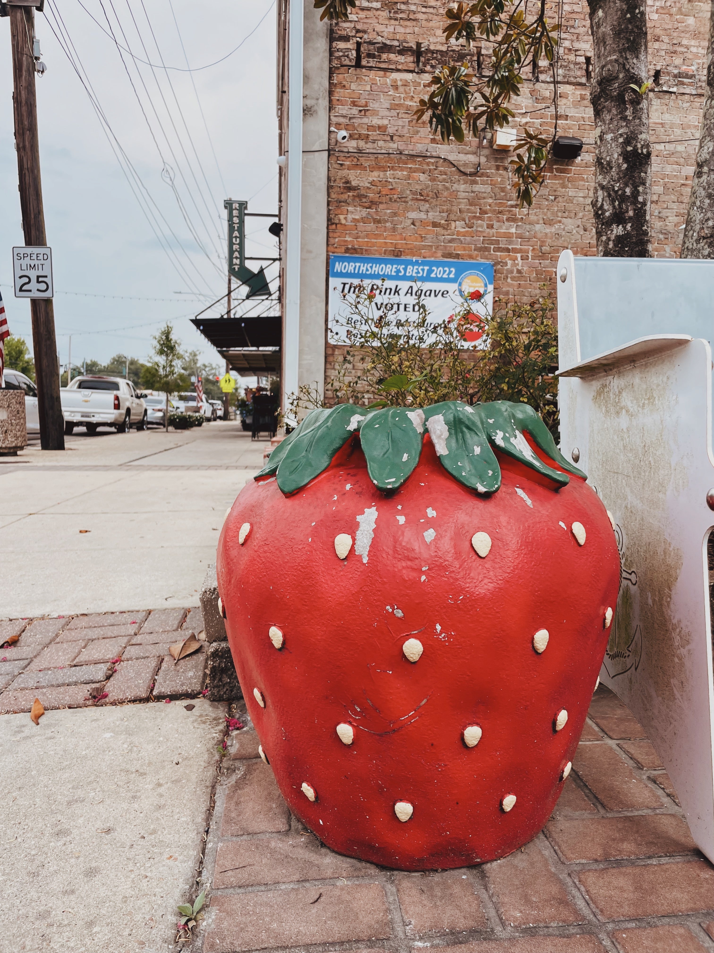 Strawberry Planter Outside the Collinswood Museum in Ponchatoula, Louisiana