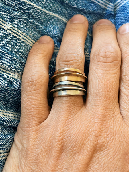 MIMOSA Handcrafted's Bronze and Sterling Silver Stacking Rings