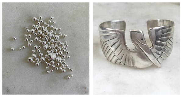 Sterling Silver Casting Grain and a MIMOSA Handcrafted Pelican Cuff in Sterling Silver