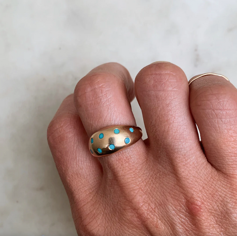 MIMOSA Handcrafted Amanda Dome Ring with Turquoise