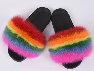 rainbow fur slides