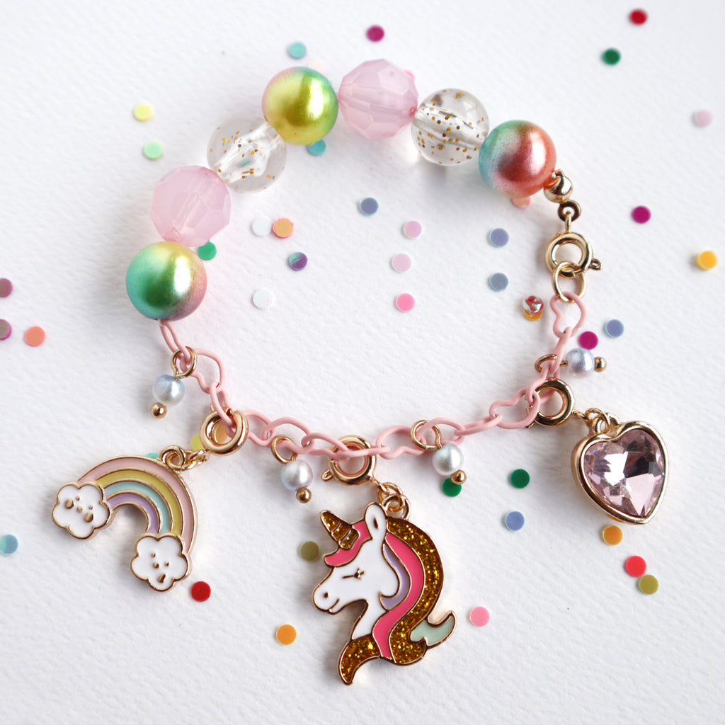 Unicorn Letters & Charm Bracelet – Pink Poppy