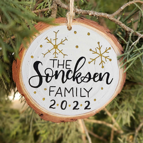 Clear Hand Lettered Acrylic Ornament – Maddie B Designs