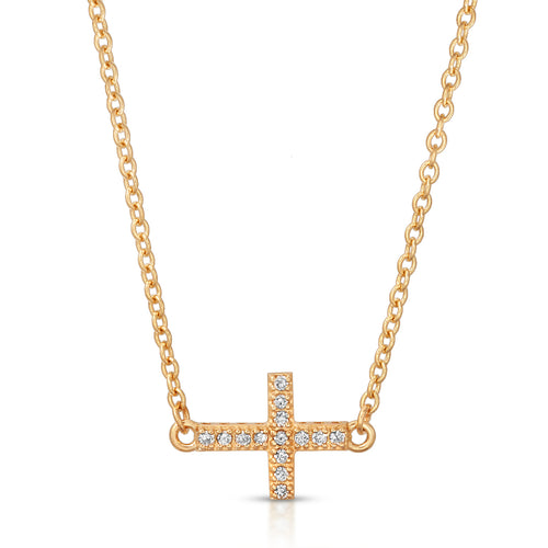 Diamond Double Sided Cross Necklace