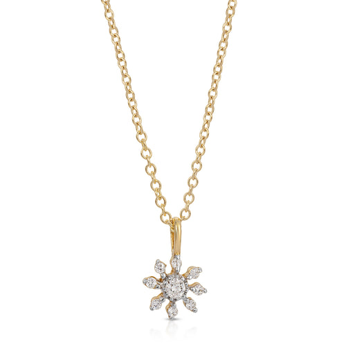 Diamond Cluster Snowflake Necklace