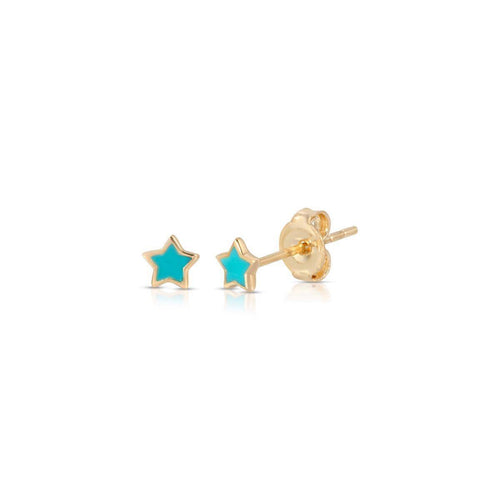 Blue Star Enamel Stud Earrings