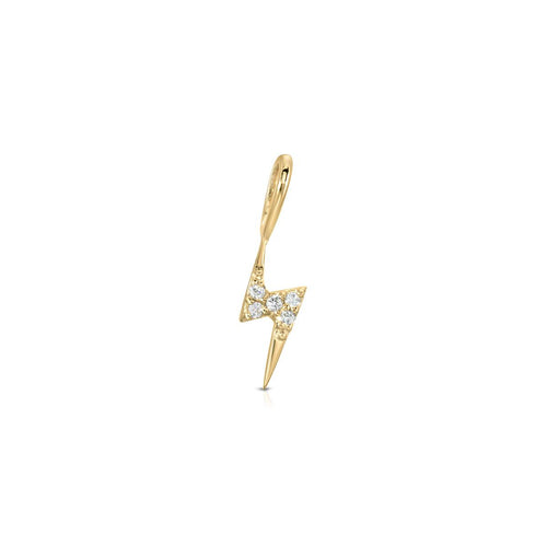 Tiny Diamond Lightning Bolt Charm