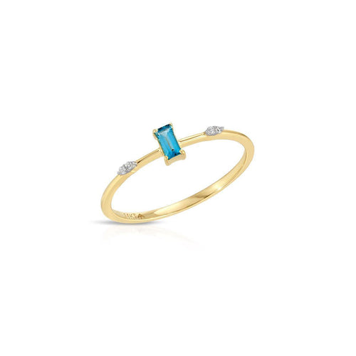 Blue Topaz Solitaire Ring