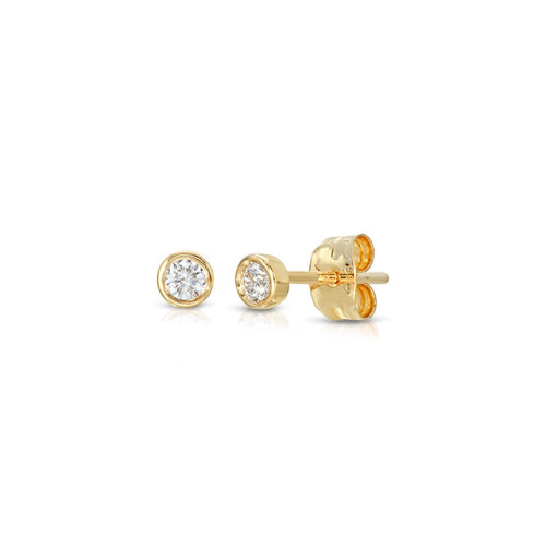 Diamond Bezel Stud Earrings