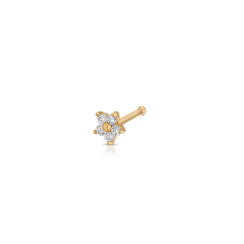 Diamond Flower Nose Stud