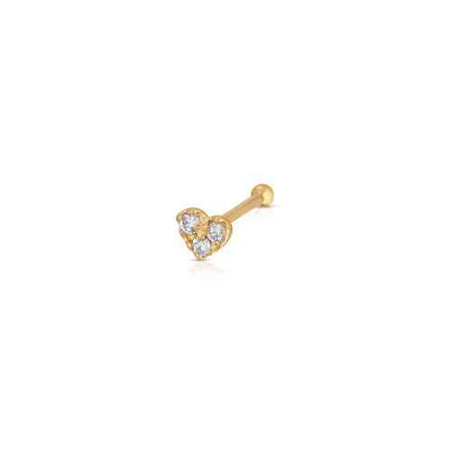 Diamond Heart Nose Stud