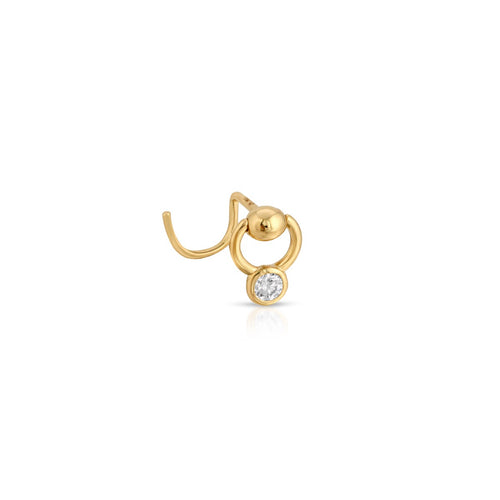 Diamond Dangle Hoop Nostril Screw