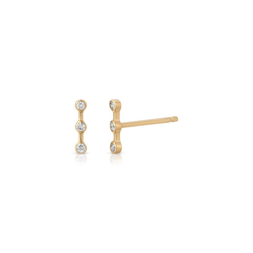 The Diamond Trio Line Studs