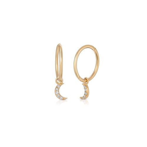 The Crescent Diamond Hoops