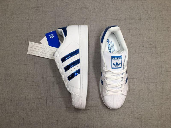 adidas superstar white blue