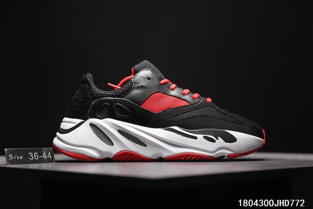 red and black yeezy 700