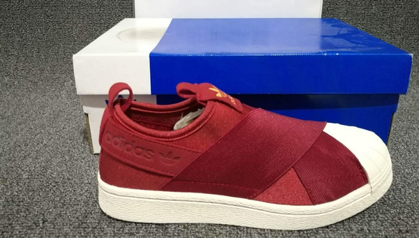 adidas slip on red burgundy