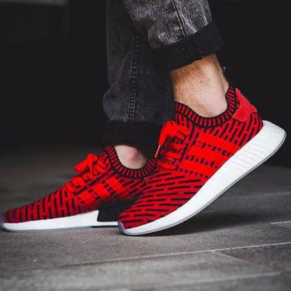 adidas NMD R2 Core Red/Black Striped