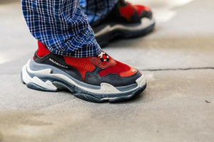 balenciaga triple s black on feet