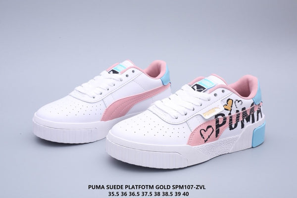 white pink and gold pumas