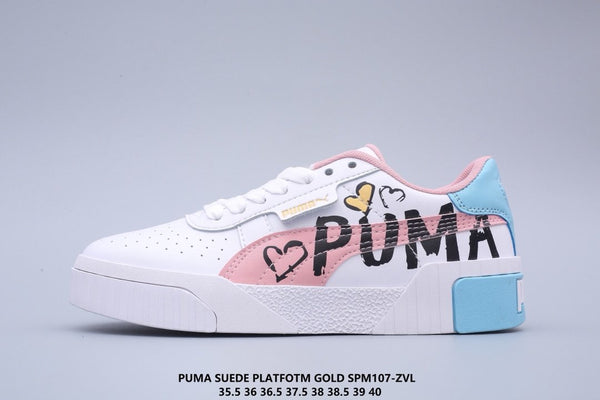 white pink and gold pumas